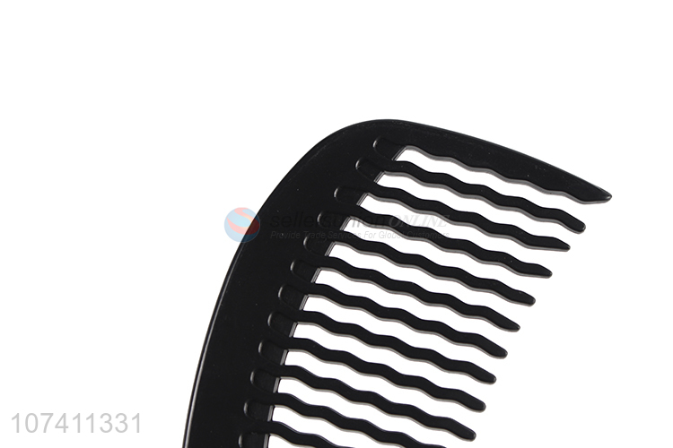 Latest arrival black home plastic hair comb with wavy teeth