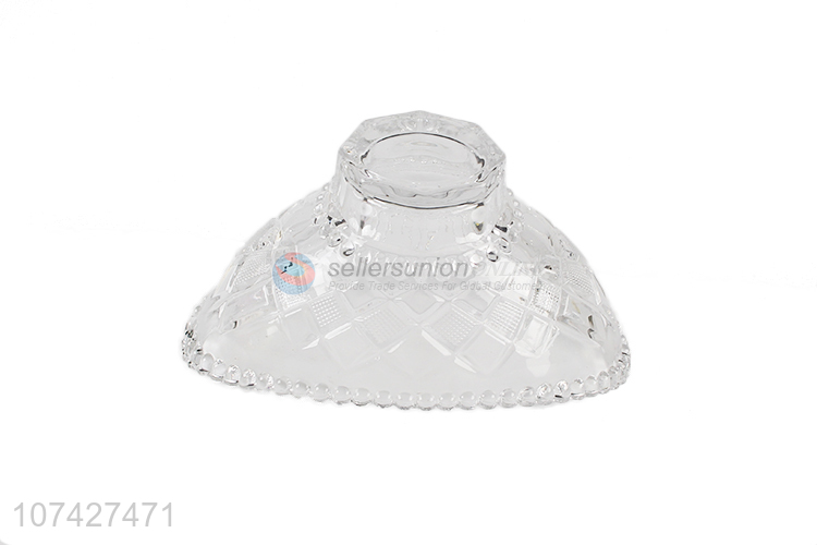 Hot Sale Ingot Shape Clear Glass Salad Bowl Fruit Holder