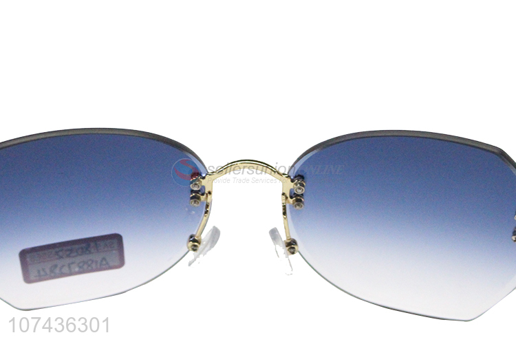 New products gradient rimless lens ladies sunglasses uv 400 sunglasses