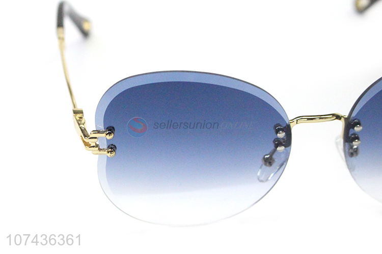 Suitable price gradient women frameless sunglasses wholesale sunglasses