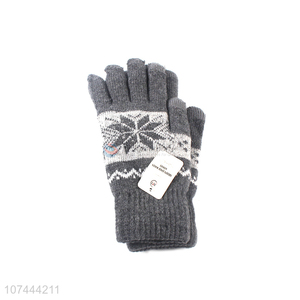 Hot Sale Winter Warm Five Finger Gloves Soft Woolen Gloves