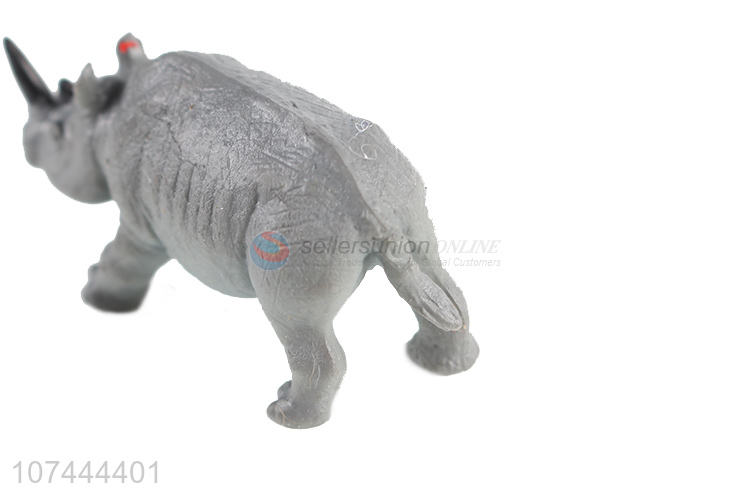 New arrival realistic animal model toy tpr rhinoceros toy