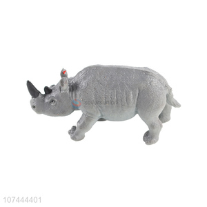 New arrival realistic animal model toy tpr rhinoceros toy