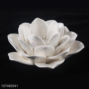 New Design Flower Shape Ceramic Candle Holders Fashion Crafts