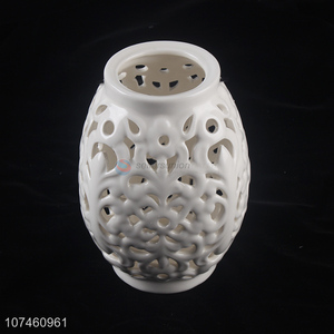 Custom Hollow Out Ceramic Storm Lantern Fashion Ceramic Crafts