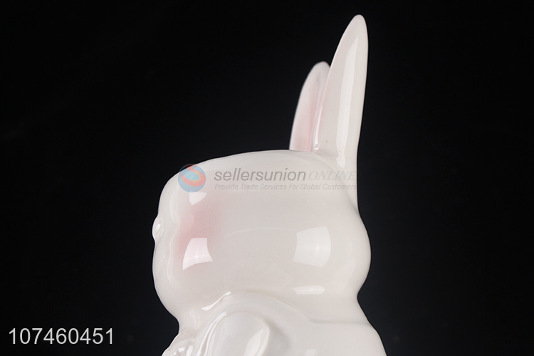 Factory Price Cute Rabbit Shape Ceramic Vase Fashion Flower Receptacle