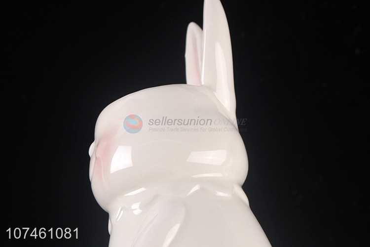 Lovely Design Cute Rabbit Ceramic Flower Vase Fashion Home Decoration