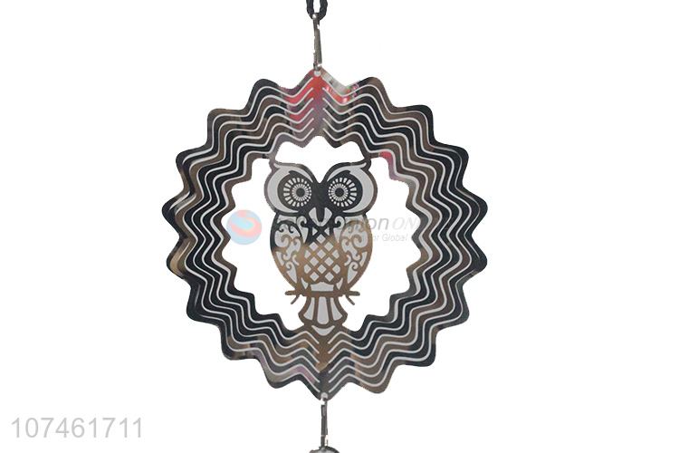 Best selling indoor decoration laser-cut owl wind chimes metal crafts