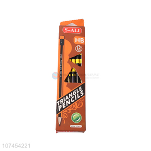 Good Sale 12 Pieces Triangle Pencil HB Pencils