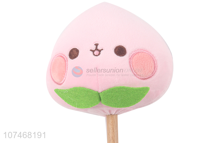 Best selling stuffed peach plush massage stick knock back toy