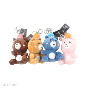 Low price plush handbag ornaments stuffed bear key chain toy