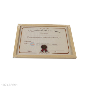 Hot selling rectangle wooden frame certificate frame photo frame