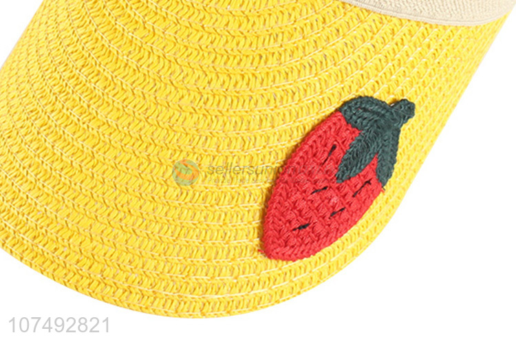 Top Quality Kids Sun Visor Hat Child Summer Travel Straw Hats