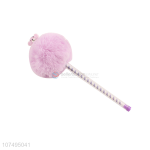 Cute Bear Soft Fur Ball Gel Ink Pen Wholesale