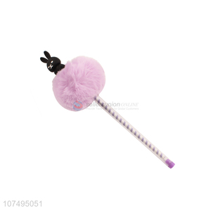 Delicate Design Soft Fur Ball Gel Ink Pen