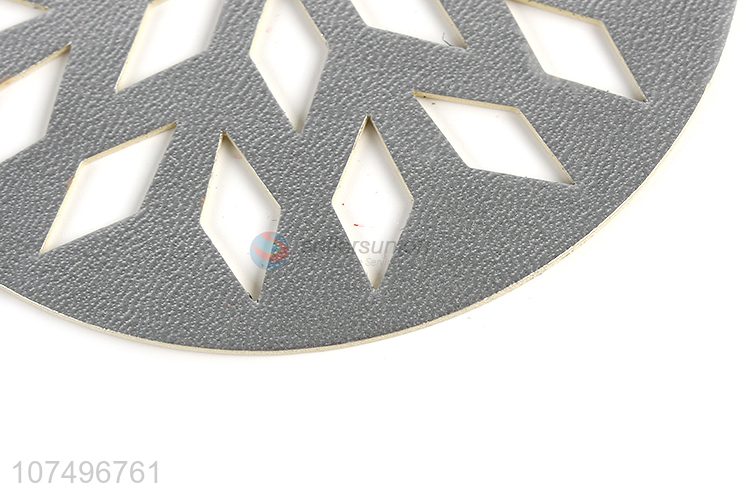 New arrival round laser cutting cup mat snowflake pvc coasters