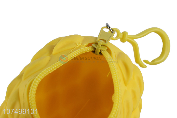 Unique Design Pineapple Shape Colorful Silicone Coin Purse