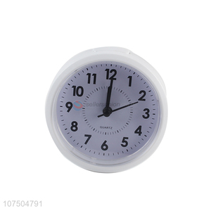 Factory Hot Sale Round Shape Mini Small Plastic Quartz Alarm Clock