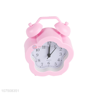 Wholesale flower shape twin bell alarm clock fashion desk clock