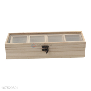 New design wooden craft box jewelry box with glass window lid