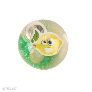 Promotional light up glitter bouncy water ball with lemon card