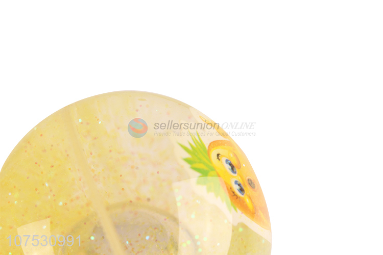 High quality light up glitter bouncy water ball with pineapple card