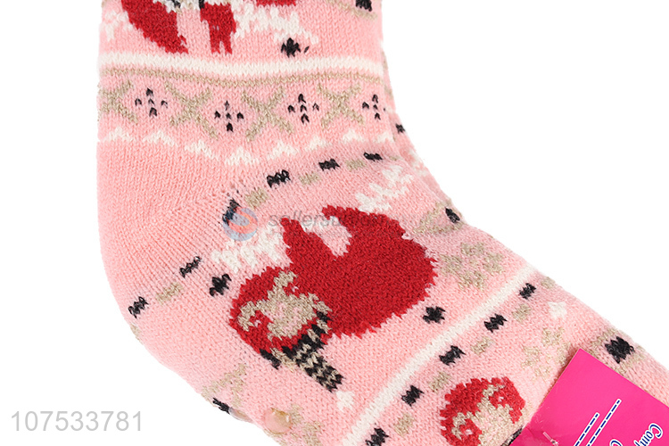 High quality ladies indoor socks fleece lining floor socks