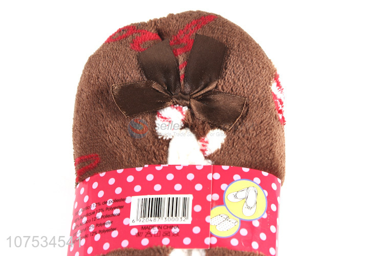 High quality women indoor shoes fleece slipper plush shoes