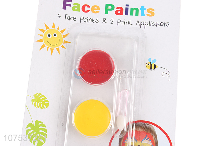 Premium Quality 4 Colors Face Paints & 2 Paint Applicators