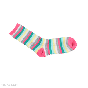 High Quality Colorful Striped Socks Fashion Ladies Casual Sock