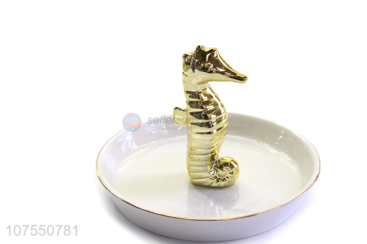 Creative Hippocampus Design Ceramic Plate For Holding Jewelry