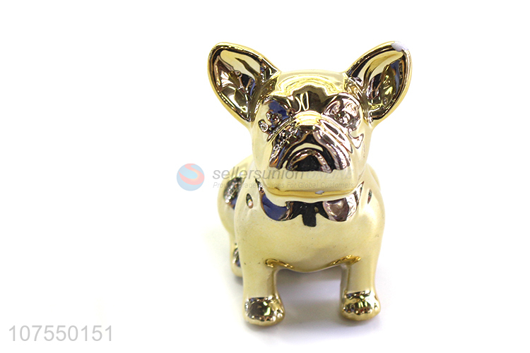 Wholesale Unique Design Ceramic Animal Shape Small Dog Figurine For Home Decor