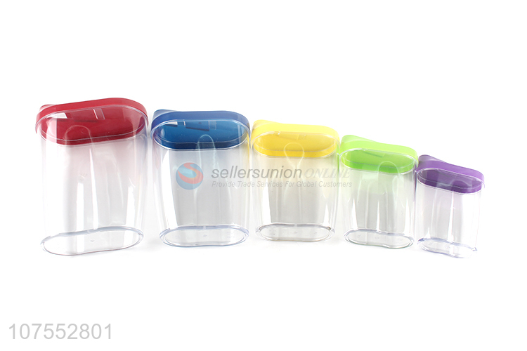 Wholesale 5pcs/set airtight food storage box sealed food container for kitchen