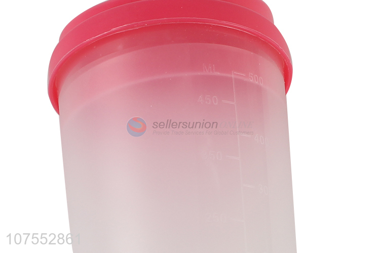 Promotional 500ml food grade plastic water bottle shaker bottle for protein