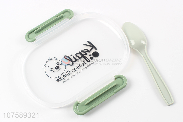 Wholesale Fashion Plastic Lunch Box With Spoon Set