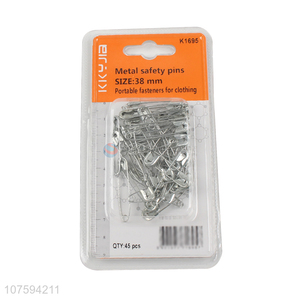 Hot sale 38mm silver metal safety pins clothing accessories