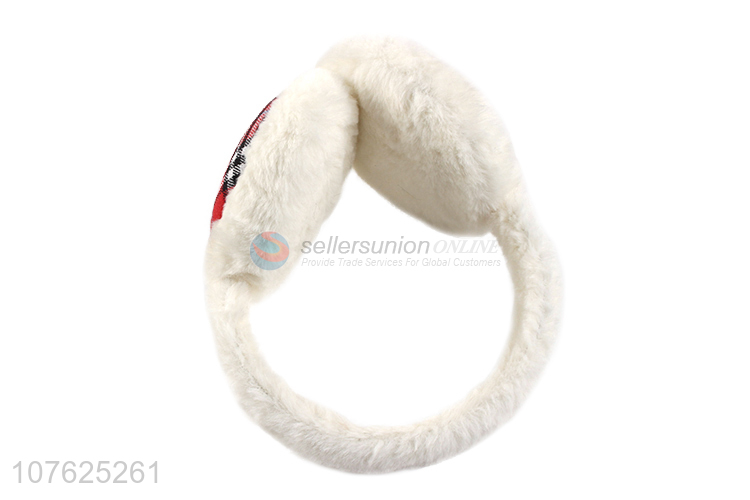 Good sale fashion plaid plush ear muff fuzzy polyester ear covers