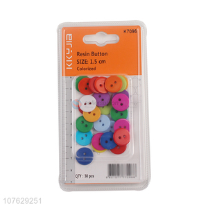 High quality 15mm round colorful resin buttons clothing accessories