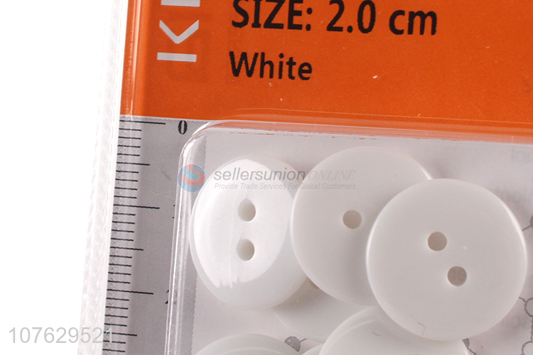 Low price 20mm round white resin buttons clothing accessories