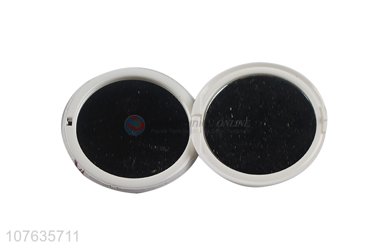 Promotional round handheld cosmetic mirror plastic cosmetic makeup mirror