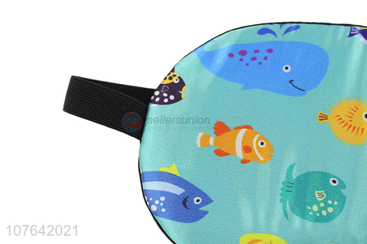 Competitive price cartoon fish reusable comfortable travel sleep eye mask