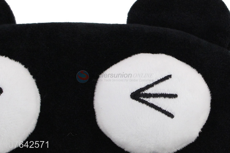 Promotional lovely cartoon short plush blindfold adjustable sleep eye mask