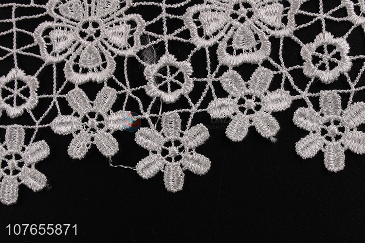 White lace trims ribbon embroidered for sewing bridal wedding  craft 