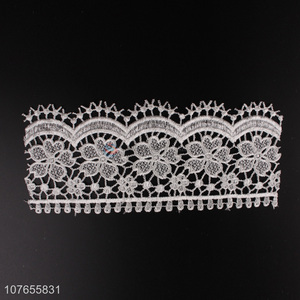 Professional lace manufacturer stretch white floral lace trim