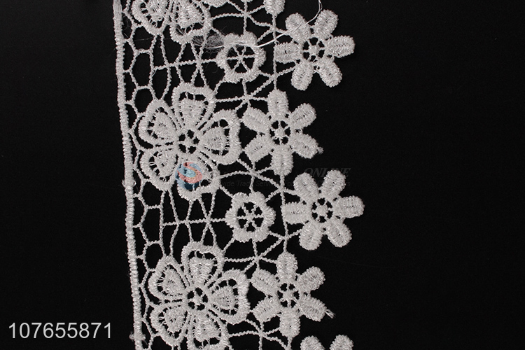 White lace trims ribbon embroidered for sewing bridal wedding  craft 