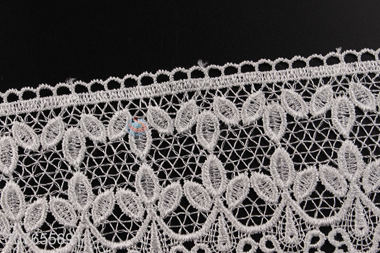 Floral pattern embroidered white lace ribbon with low price