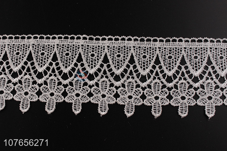 Most popular white embroidery lace ribbon for garment decoration