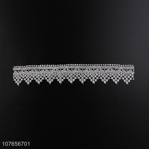 Professional lace manufacturer white floral lace trim for decoration