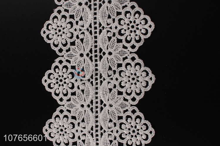 Wholesale low price white polyester lace trim ribbon for clothing