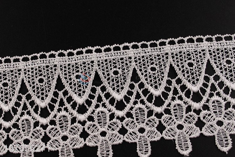 Most popular white embroidery lace ribbon for garment decoration